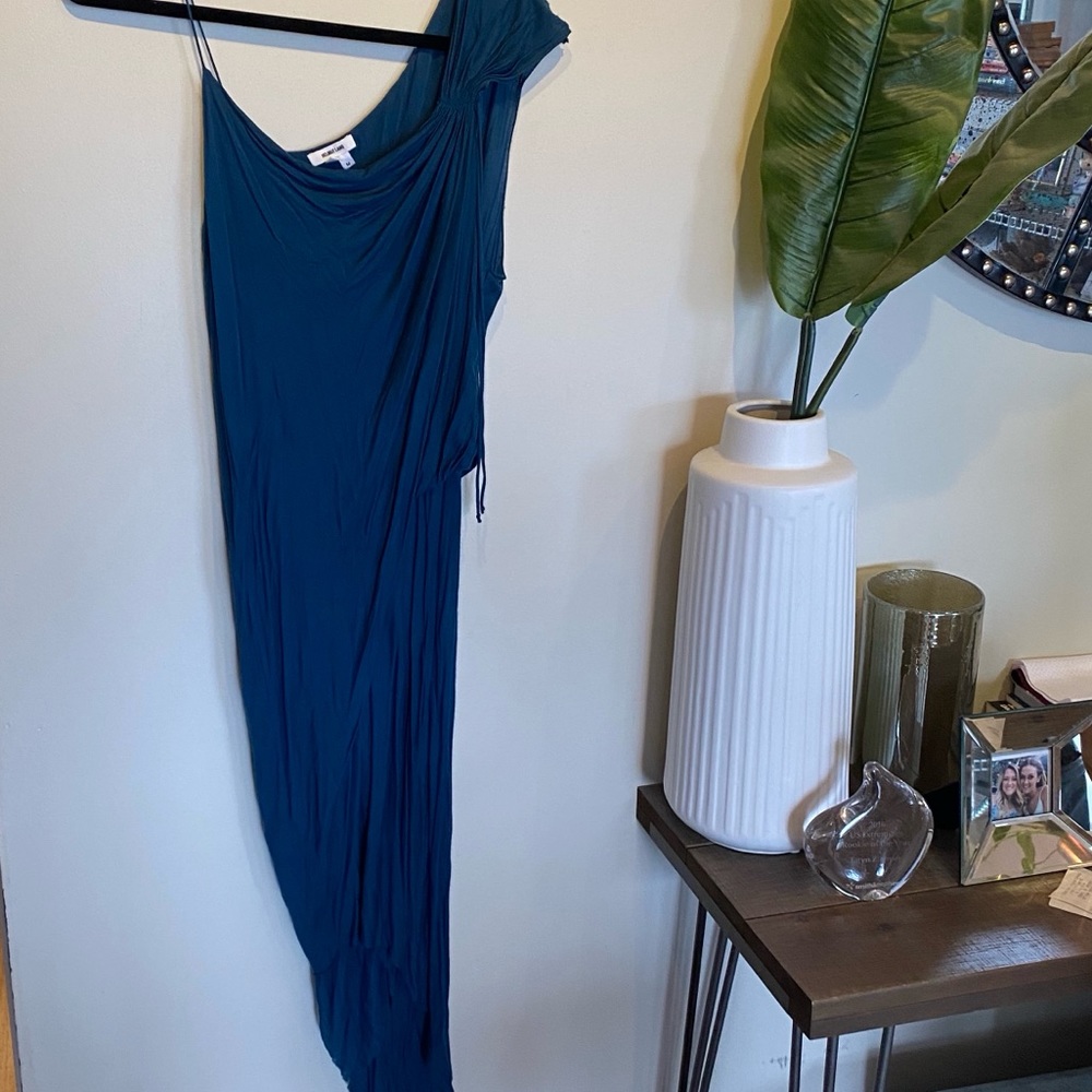Helmet Lang Draped Asymmetric Dress